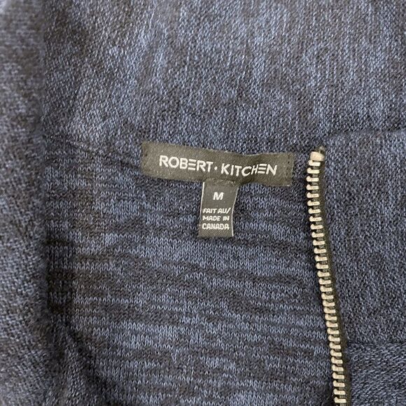Robert Kitchen Womens Sweater Tight Knit Kangaroo Pockets Blue Size M - Picture 5 of 7